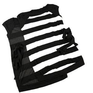 2pc Lot Top Tunic Melody Maternity Fashion size Small Black Gray Striped Stretch